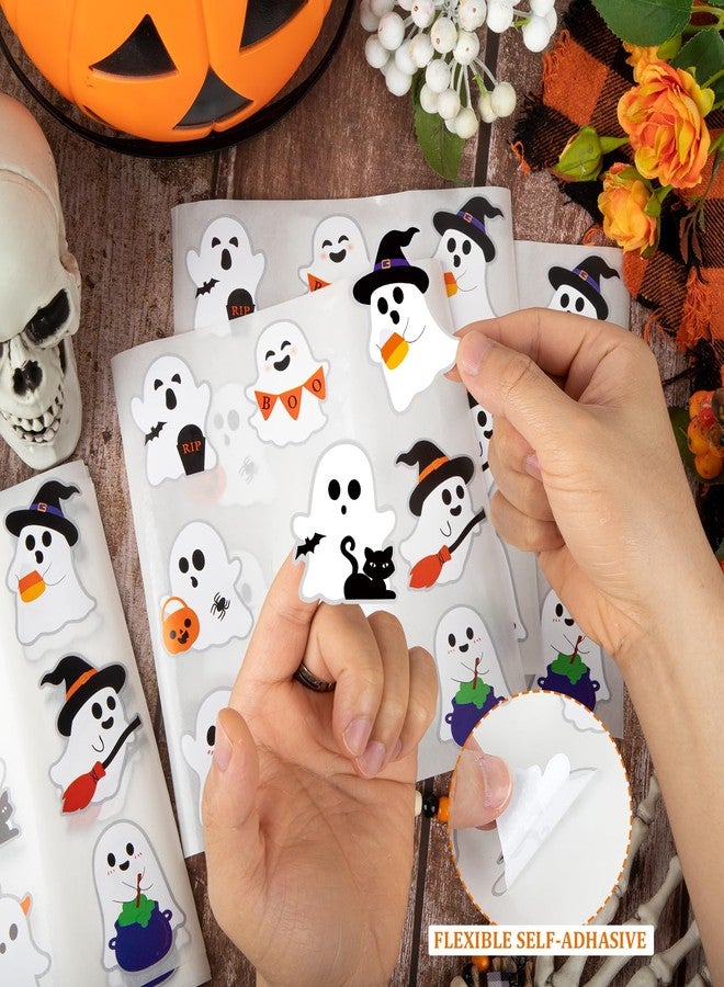 COCHIE Cute Halloween Stickers Decorations, 108pcs 2 Inch Self-Adhesive Halloween Ghost Stickers Tags Label Decal for Envelopes Craft Card Seal Gifts Candy Bags Party Decor Supplies (Cute Ghost) - Image 3
